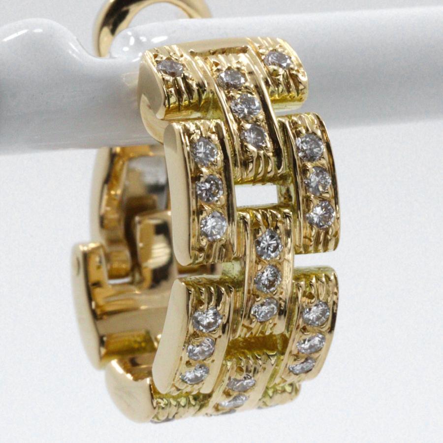 Cartier（カルティエ） マイヨン パンテール 3ロウパヴェ ピアス K18YG 