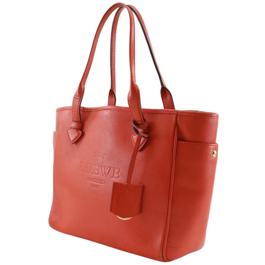 LOEWE（ロエベ） ヘリテージ トートバッグ レザー 赤 レディース