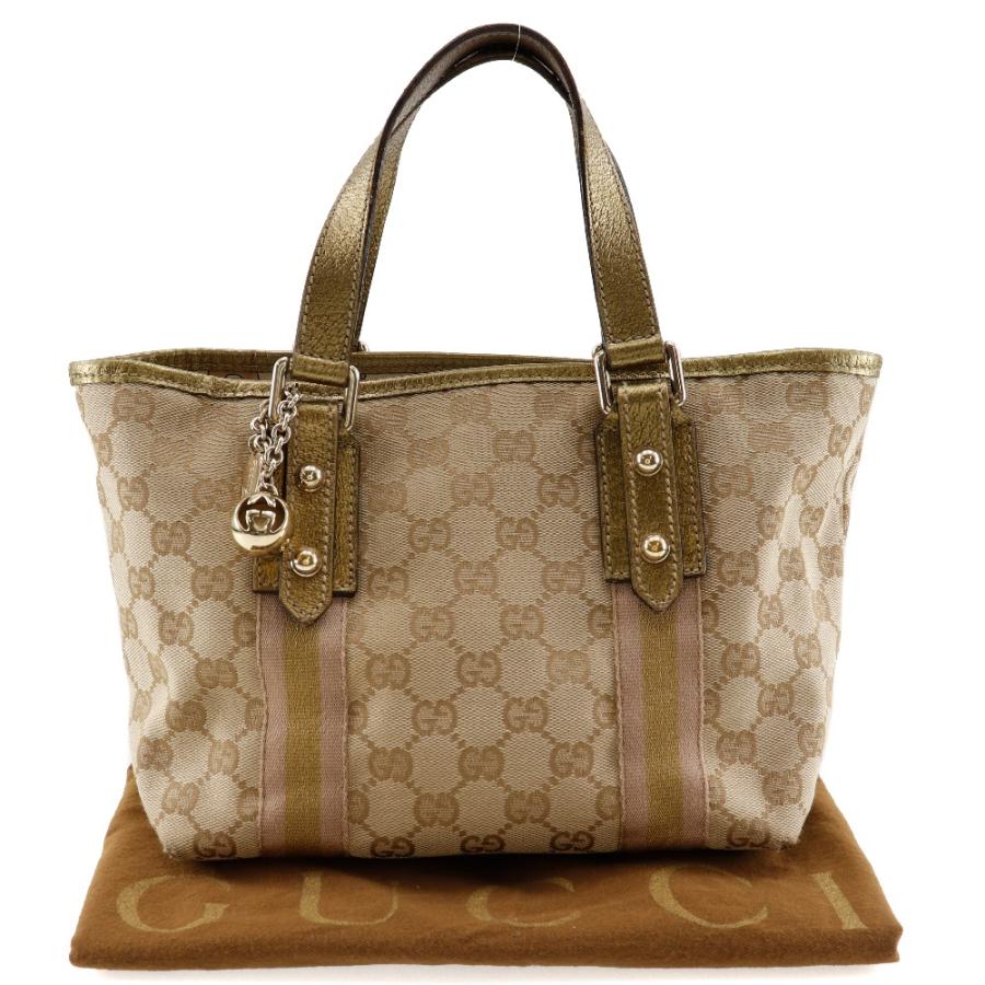 GUCCI（グッチ） 139261 ハンドバッグ GGキャンバス×レザー 茶 