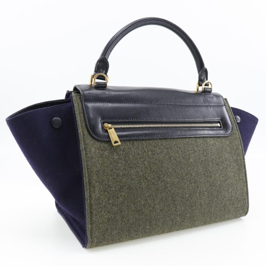 CELINE（セリーヌ） トラペーズ ハンドバッグ フェルト×カーフ