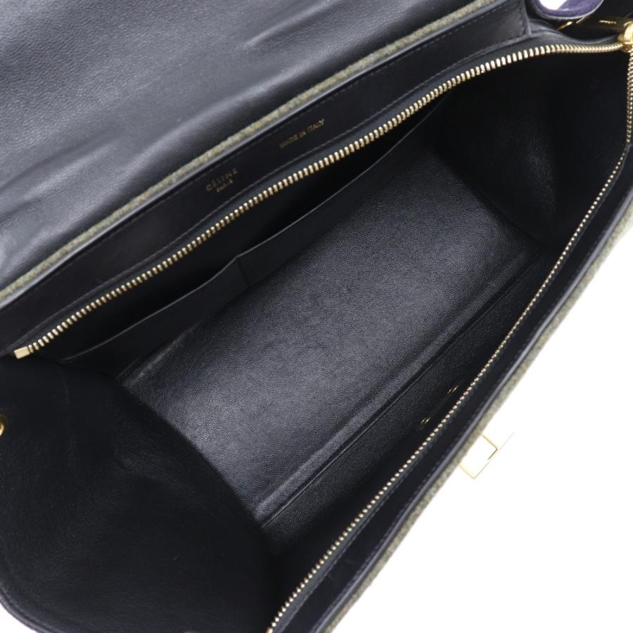 CELINE（セリーヌ） トラペーズ ハンドバッグ フェルト×カーフ 黒 