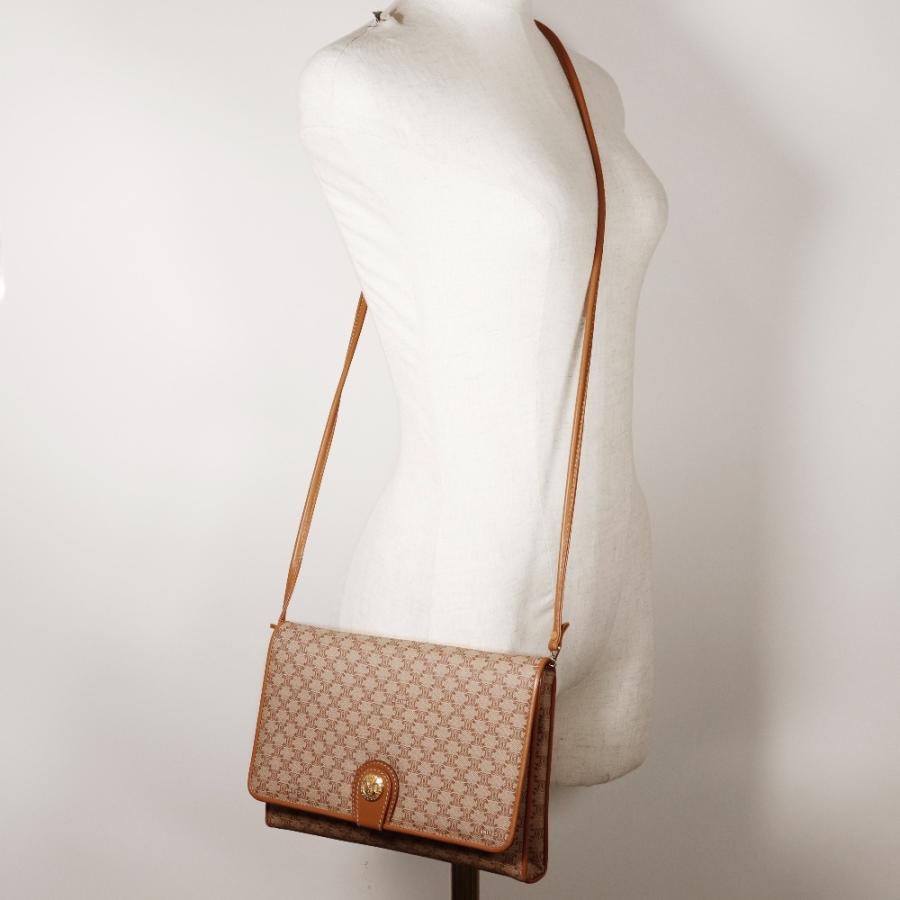 【CELINE】セリーヌ オールドセリーヌ マカダム 2WAYクラッチ PVC×レザー ベージュ レディース ショルダーバッグ CELINE（セリーヌ） オールドセリーヌ マカダム 2WAYクラッチ