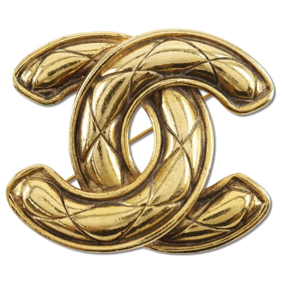 CHANEL シャネル　ブローチ　ゴールド　マトラッセ　ヴィンテージ　ココマーク CHANEL（シャネル） ココマーク マトラッセ ヴィンテージ ブローチ