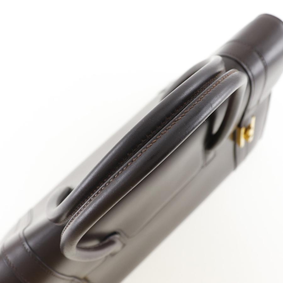 HERMES（エルメス） ドラッグ30 ハンドバッグ ボックスカーフ 茶