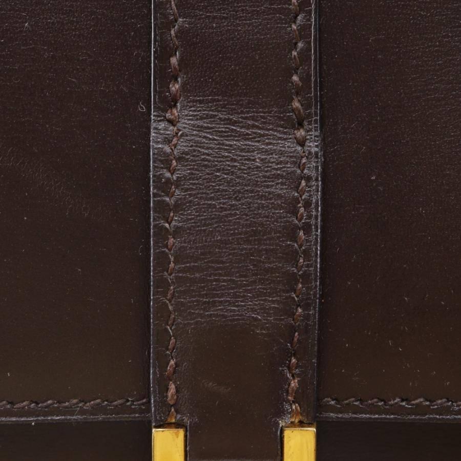 HERMES エルメス ドラッグ30 ハンドバッグ ボックスカーフ 茶  