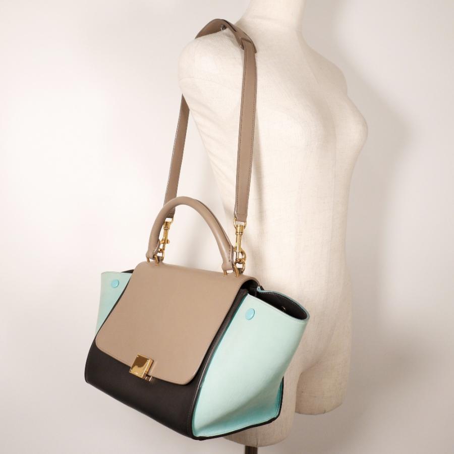 CELINE（セリーヌ） トラペーズ 2WAYショルダー ハンドバッグ カーフ 
