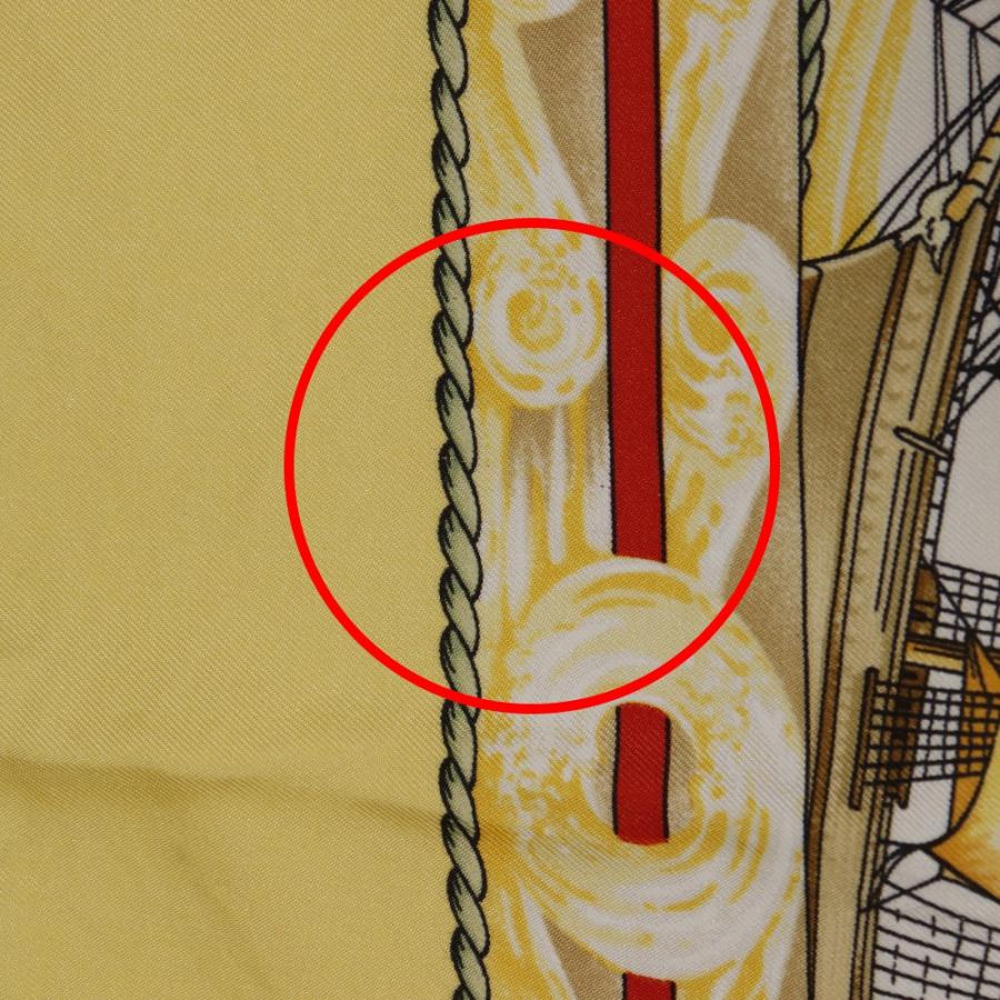 HERMES（エルメス） カレ90 Vive le Vent 風よ吹け スカーフ シルク 黄