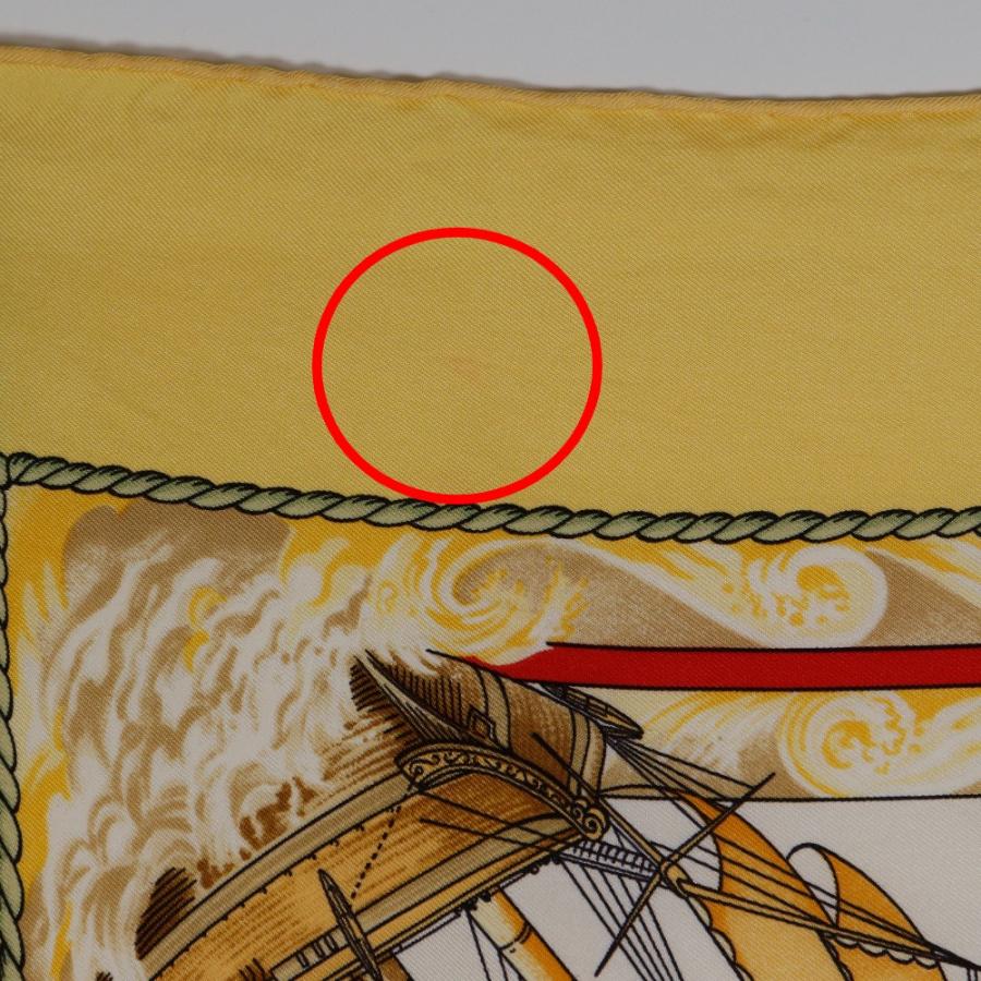 HERMES エルメス カレ90 Vive le Vent 風よ吹け スカーフ シルク 黄  