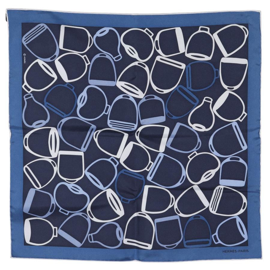 HERMES エルメス ポケットチーフ ア・ヴォ・エトリエ シルク 紺 スカーフ ユニセックス HERMES（エルメス） ポケットチーフ ア・ヴォ・エトリエ スカーフ