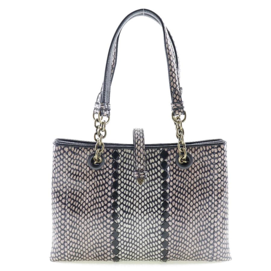 BOTTEGAVENETA ボッテガヴェネタ パイソン 茶/ピンク ハンドバッグ レディース 【中古】 BOTTEGA VENETA（ボッテガ・ヴェネタ） ハンドバッグ パイソン 茶