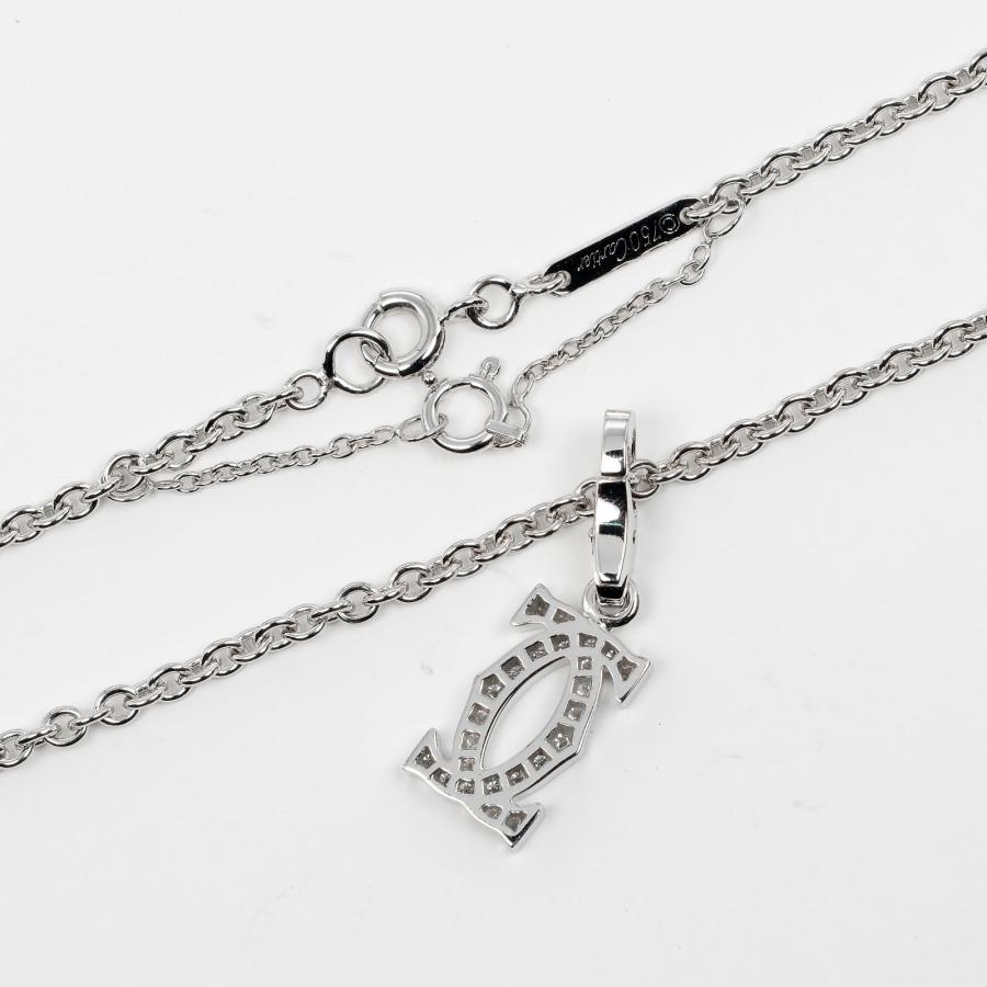 Cartier カルティエ CARTIER 2C チァーム ネックレス K18WG ホワイト 