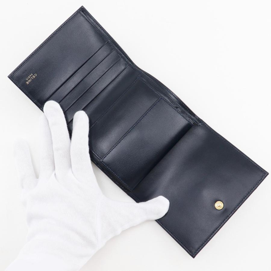 CELINE セリーヌ スターボール ヴィンテージ 三つ折り財布 紺色  