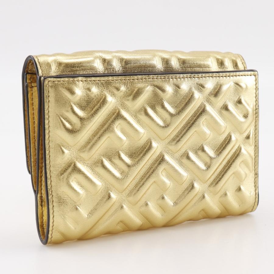FENDI フェンディ エンボスFF ズッカ柄 8M0419 二つ折り財布 カーフ  