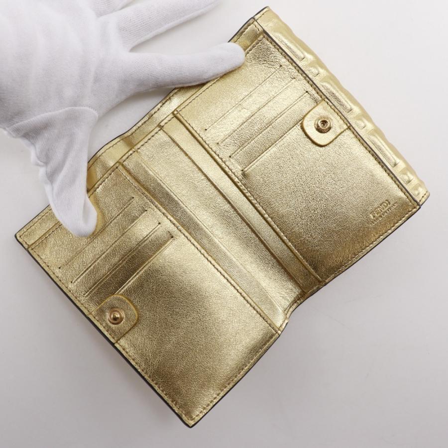 FENDI フェンディ エンボスFF ズッカ柄 8M0419 二つ折り財布 カーフ  