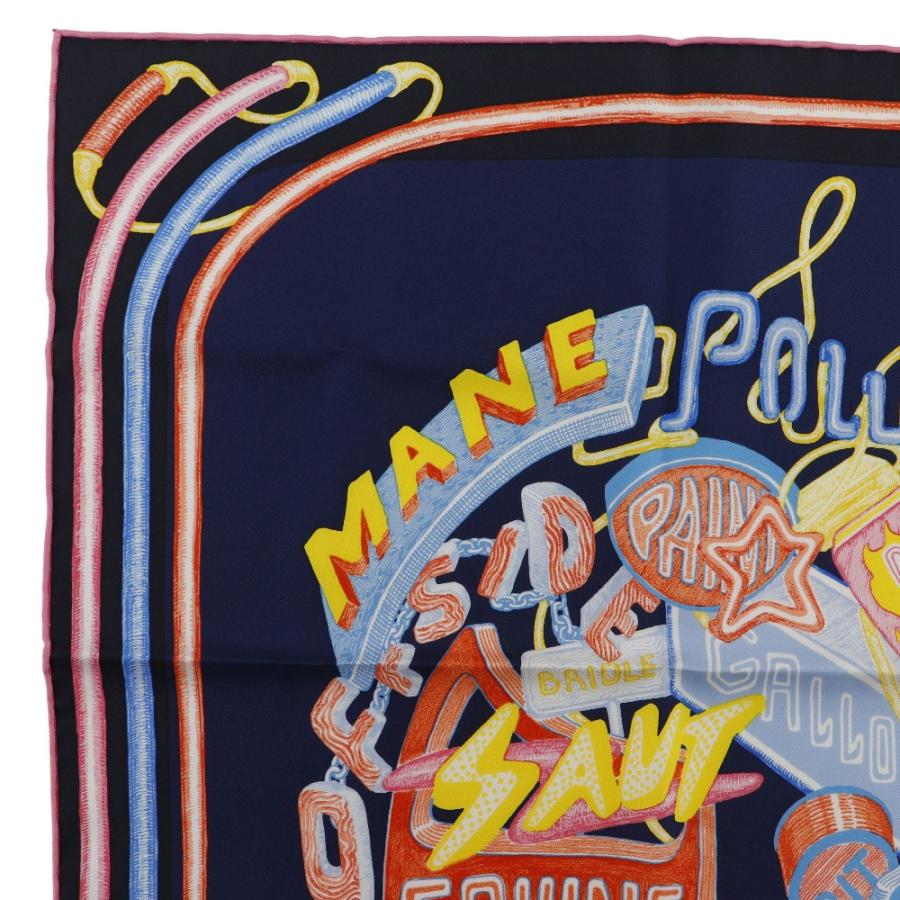 エルメス スカーフ カレ45 シュヴァロスコープ・ネオン CHEVALOSCOPE