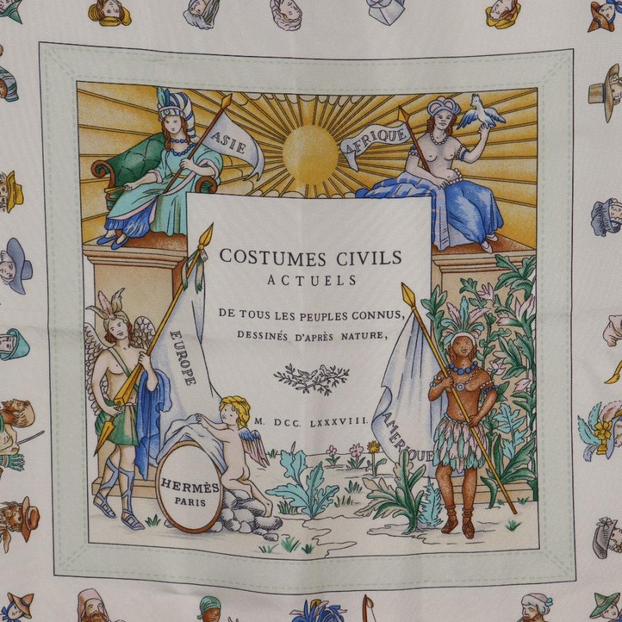 HERMES エルメス カレ90 COSTUMES CIVILS ACTUELS 現代市民の服装 希少  