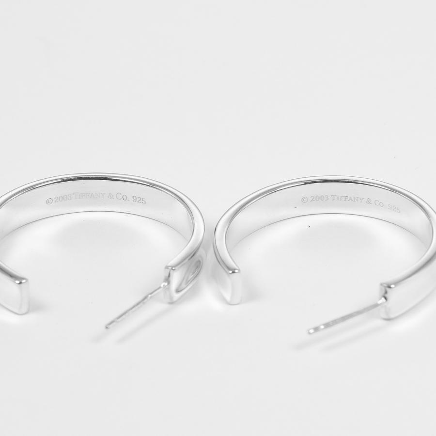 ★ティファニー　ナロー　フープ　ピアス　ミディアム　シルバー　両耳　美品 TIFFANY&Co.（ティファニー） ピアス レディース ナローフープ 正規品