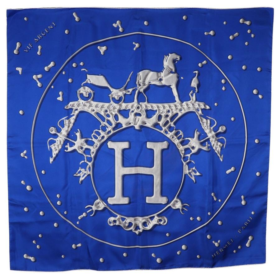 HERMES（エルメス） カレ90 VIF ARGENT 銀の雫 スカーフ シルク 
