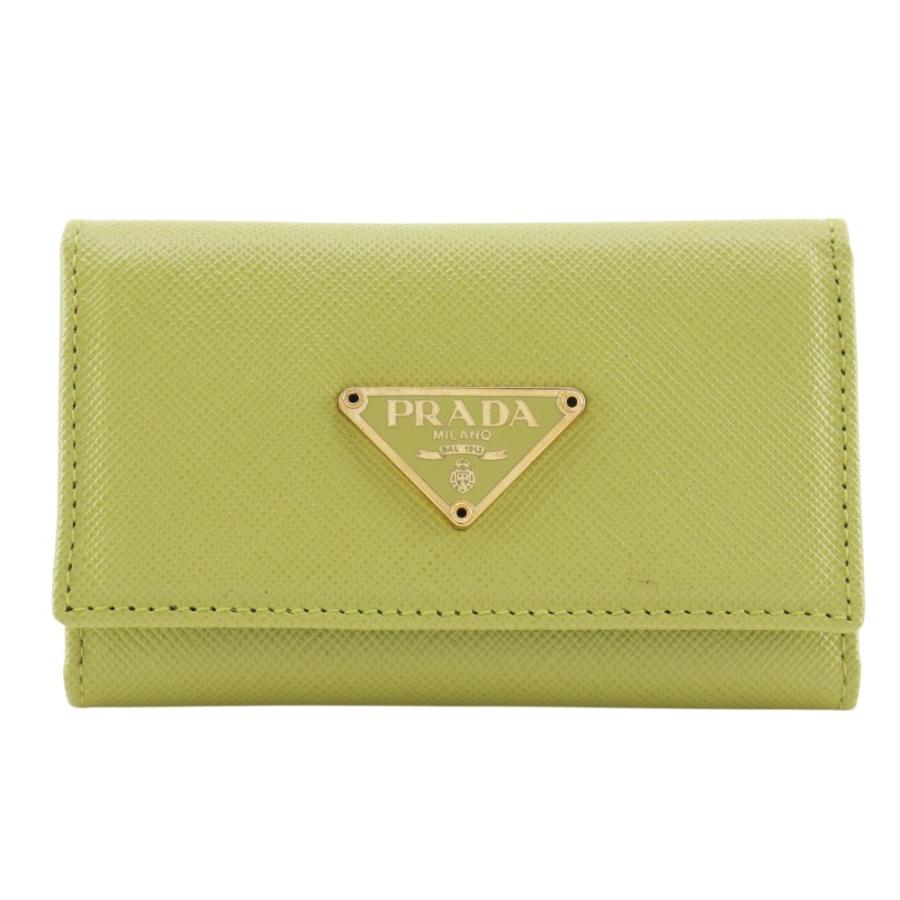 PRADA（プラダ） サフィアーノ 6連 三角ロゴ キーケース レザー 緑