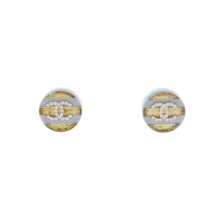 CHANEL（シャネル） ロゴ ココマーク ストライプ 13C ピアス 樹脂系 