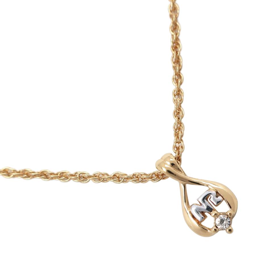 NINA RICCI ニナリッチ NRロゴ ネックレス 金メッキ×ラインストーン 約 