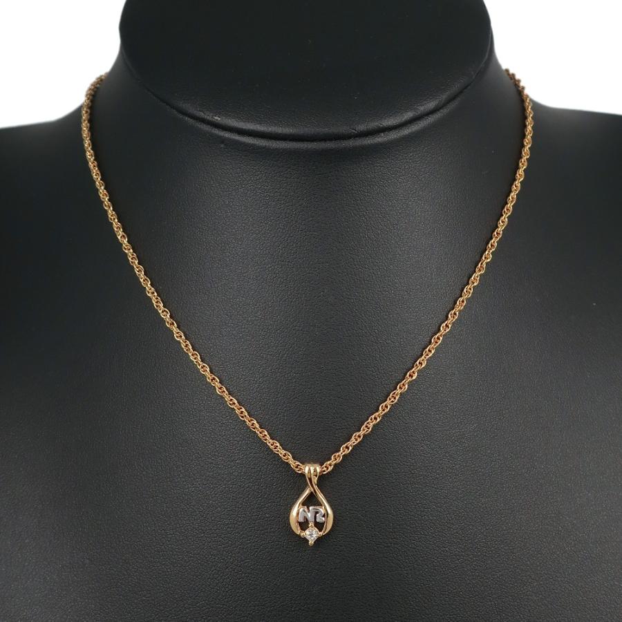 NINA RICCI ニナリッチ NRロゴ ネックレス 金メッキ×ラインストーン 約 
