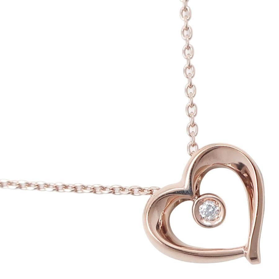 美品　 スタージュエリー ハートモチーフ ダイヤ k10ネックレス STAR JEWELRY スタージュエリー ハート 1Pダイヤ 0.01 ネックレス K10
