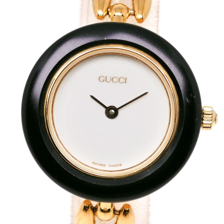 GUCCI チェンジベゼル 11/12 アナログ腕時計 黒/金 訳あり】GUCCI 11/12 チェンジベゼル 腕時計 ゴールド×ブラック 動作品
