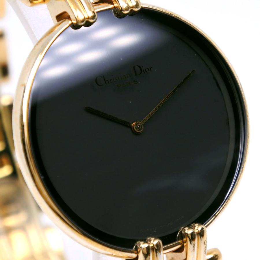 【Dior】ディオール バギラ 47 154-2 金メッキ クオーツ アナログ表示 メンズ 黒文字盤 腕時計 Dior ディオール バギラ 47 154-2 腕時計 金メッキ クオーツ アナログ
