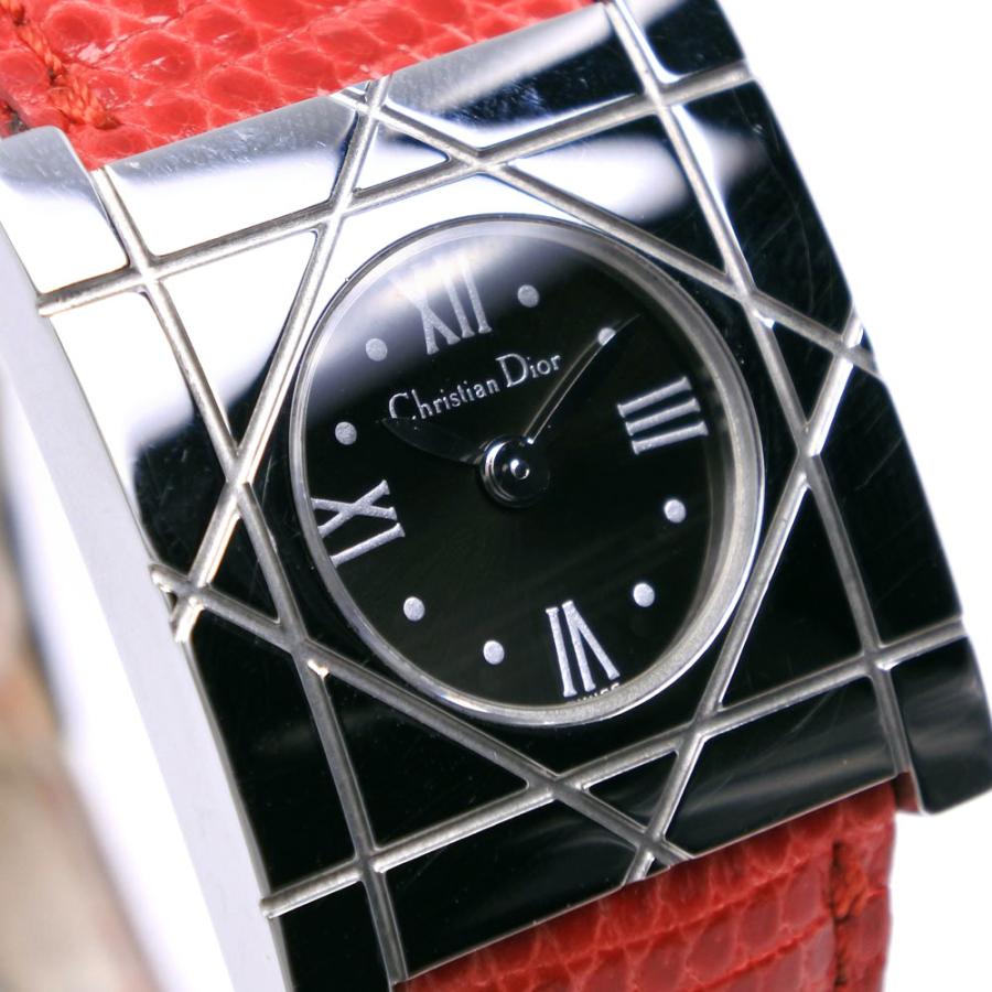 【Dior】クリスチャンディオール クールカレ D82-100 ステンレススチール×リザード クオーツ アナログ表示 レディース 黒文字盤 腕時計 楽天市場】Christian Dior クリスチャンディオール クールカレ D82-100