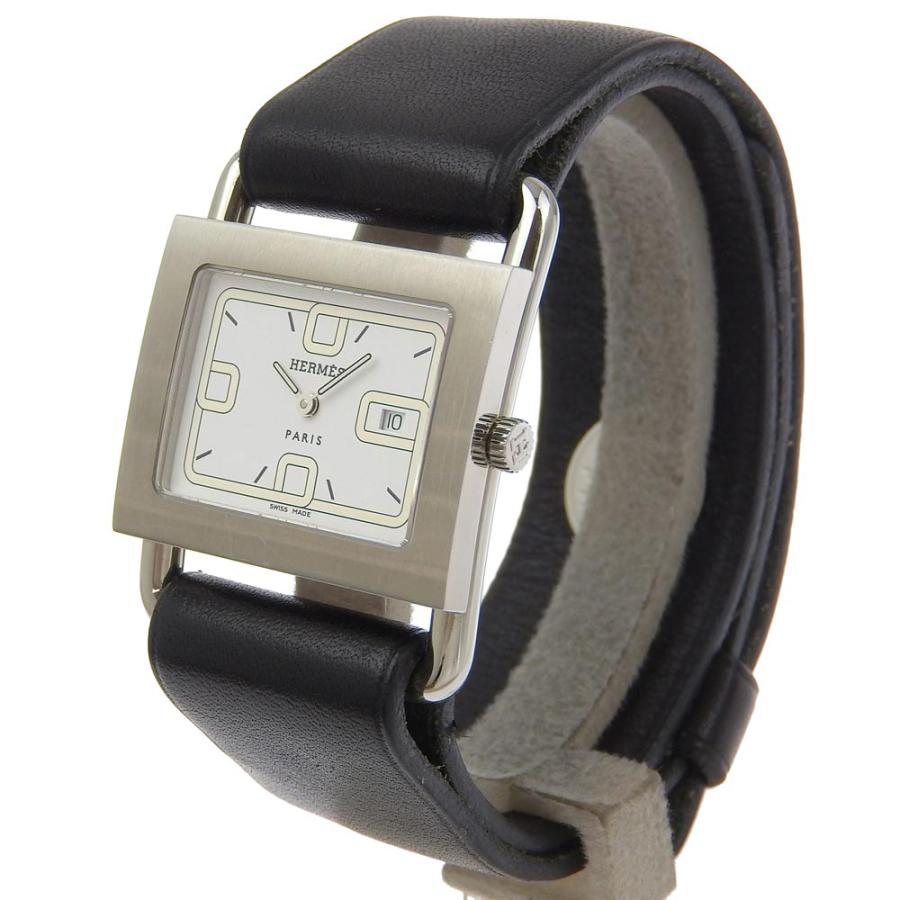 【美品】HERMES エルメス バレニア スクエア BA1.510 腕時計 稼働 HERMES エルメス バレニア BA1.510 腕時計 SS×型押しレザー