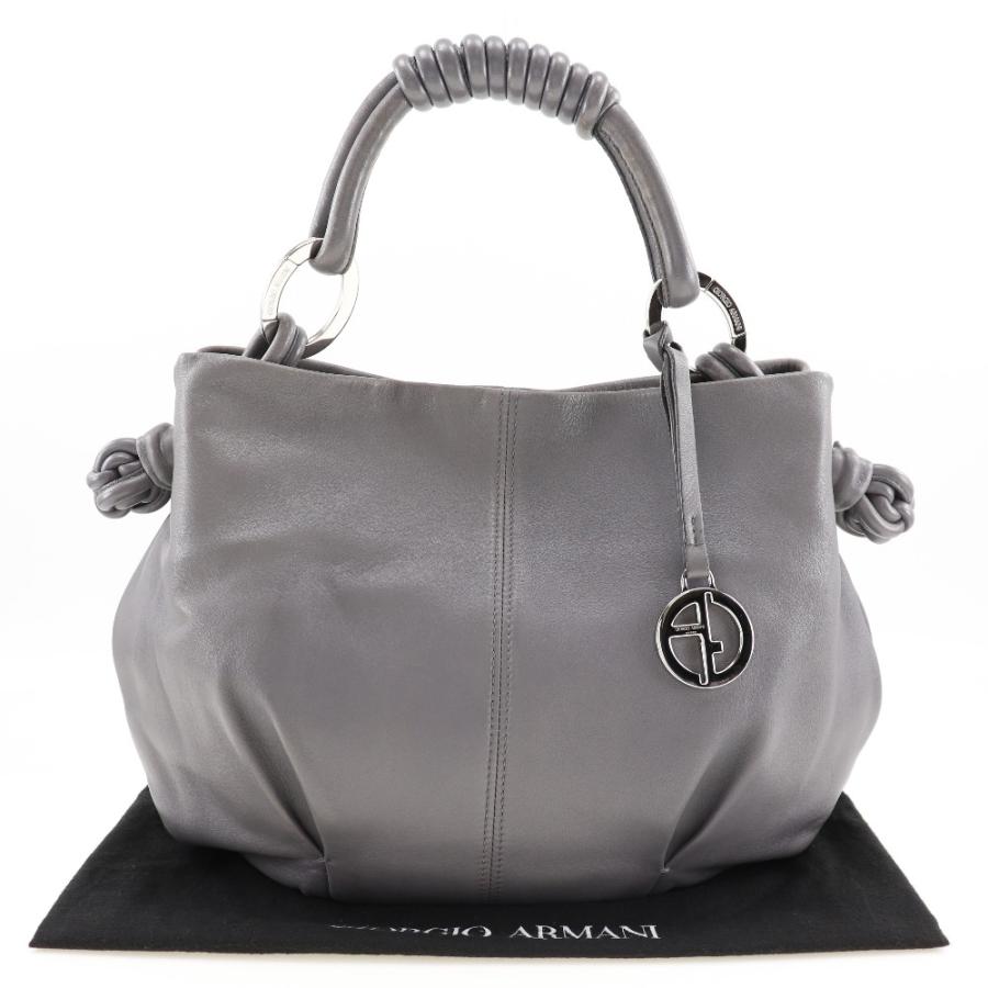 ARMANI ジョルジオアルマーニ ショルダーバッグ ラムスキン グレー 