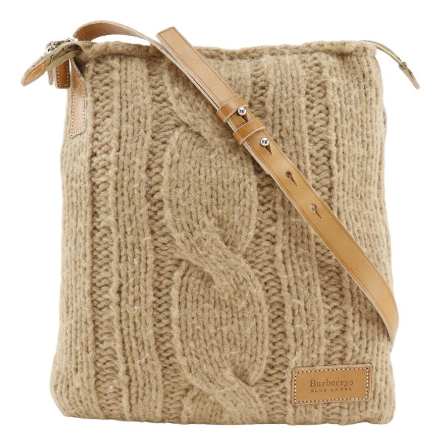 【BURBERRY BLUE LABEL】バーバリーブルーレーベル ニット ウール ベージュ レディース ショルダーバッグ BURBERRY BLUE LABEL（バーバリーブルーレーベル） ニット ショルダー