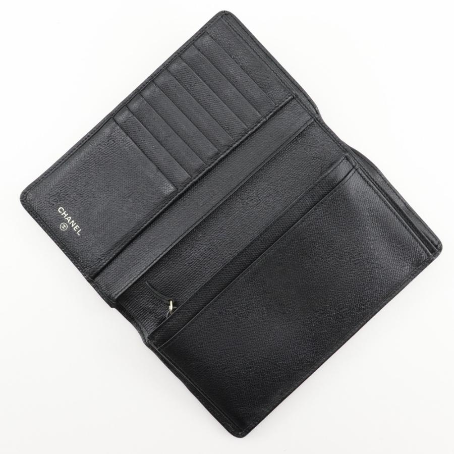 CHANEL シャネル ココボタン A20904 長財布 レザー 黒 レディース  