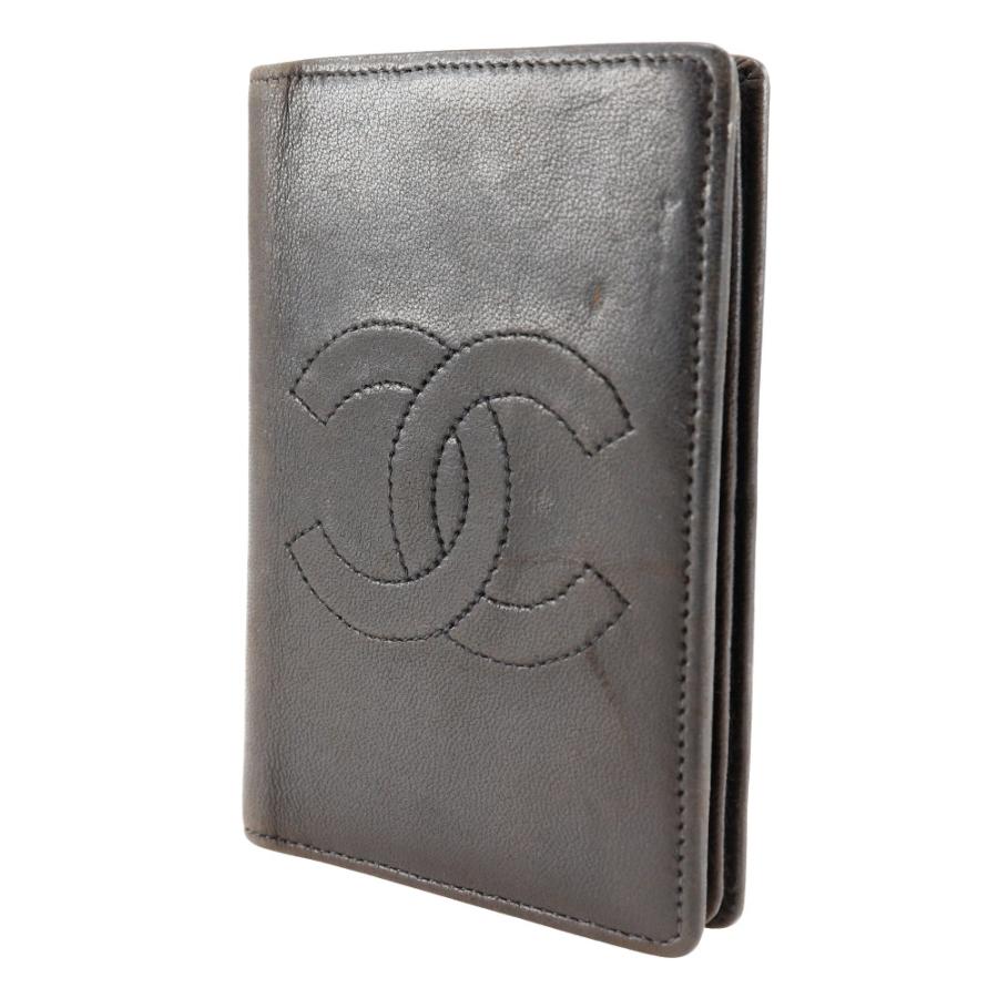 CHANEL シャネル ココマーク カードケース ラムスキン こげ茶 名刺入れ レディース CHANEL（シャネル） ココマーク カードケース 名刺入れ ラムスキン