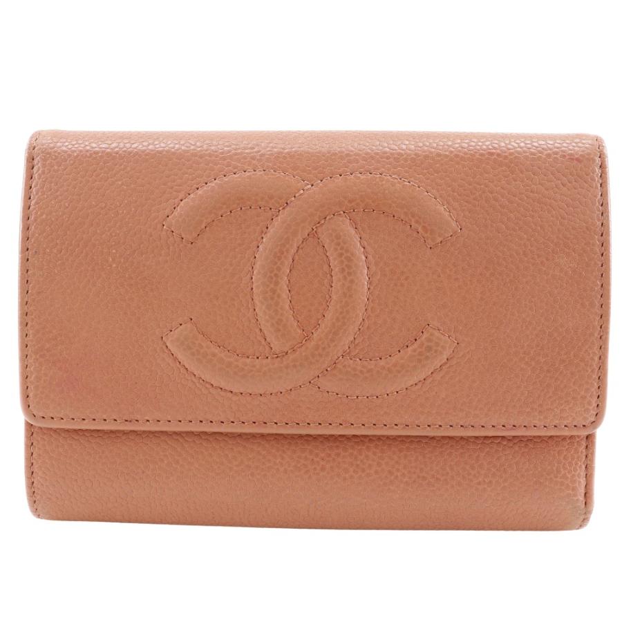 CHANEL シャネル ココマーク 三つ折り財布 キャビアスキン