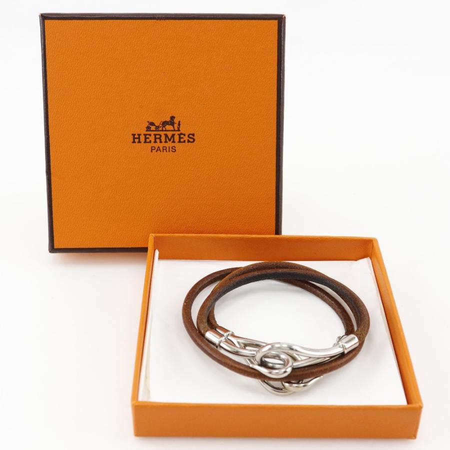 【美品】HERMES ジャンボ チョーカー ブレスレット セット HERMES エルメス ジャンボ チョーカーセット ブレスレット レザー 茶