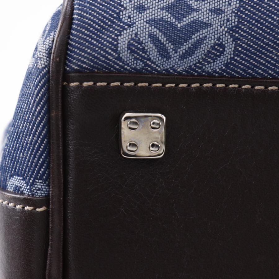 LOEWE（ロエベ） アナグラム ミニボストン ハンドバッグ デニム 青