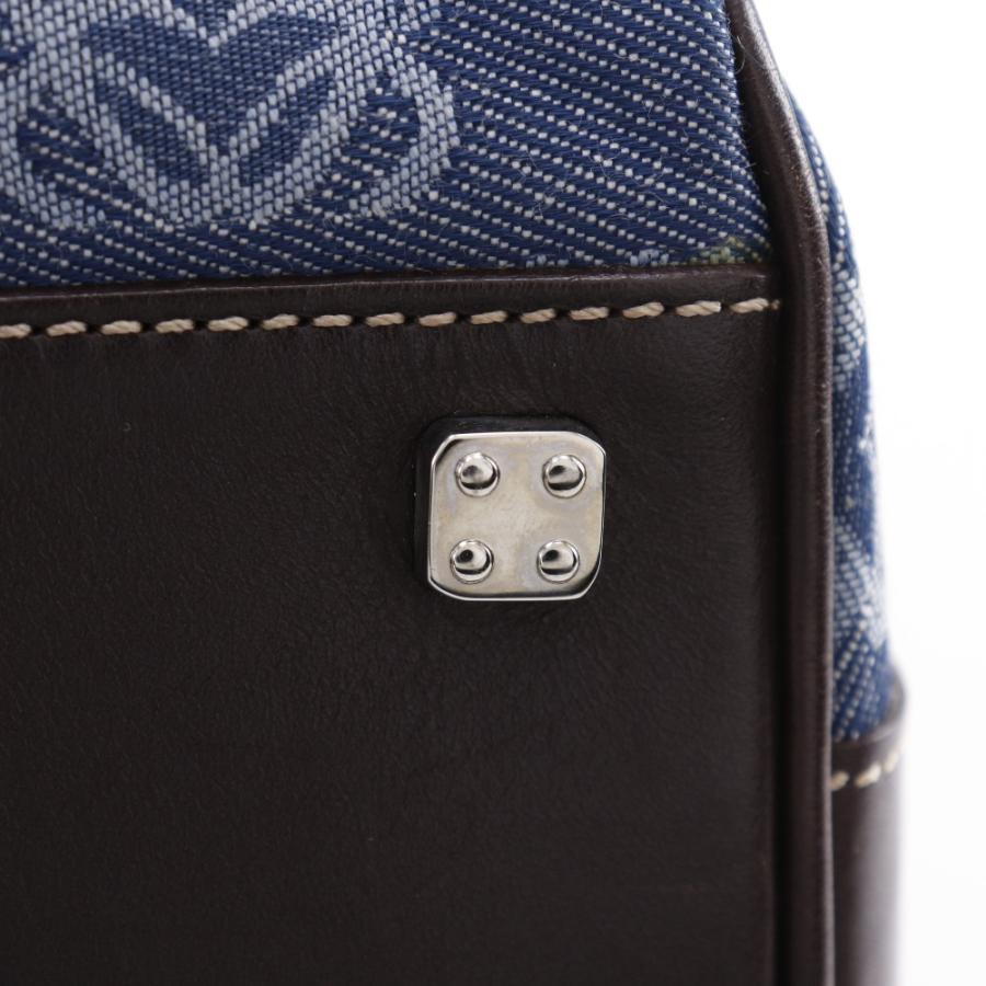 袋ポーチ付✨ロエベ ミニボストン リピートアナグラム デニム ハンドバッグ LOEWE（ロエベ） アナグラム ミニボストン ハンドバッグ デニム 青