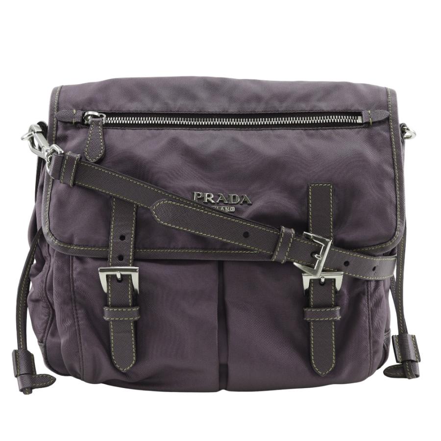PRADA（プラダ） BT0687 ショルダーバッグ ナイロン×レザー MIRTILLO