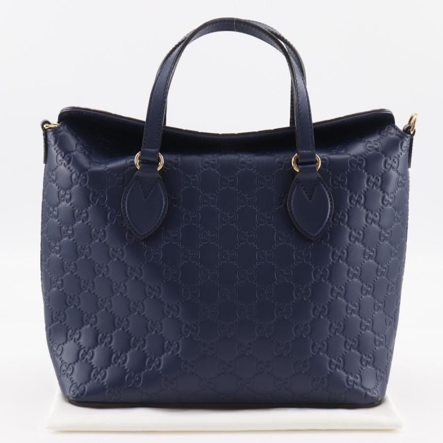 GUCCI（グッチ） GG 428226 ハンドバッグ シマレザー 紺 レディース 