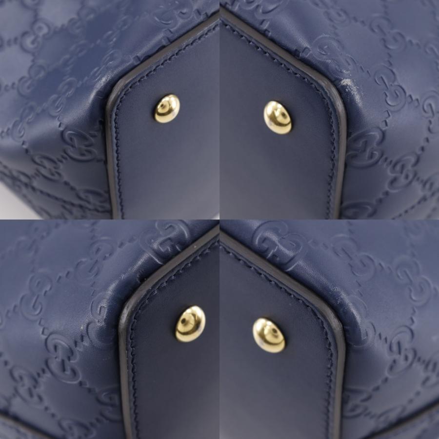 GUCCI（グッチ） GG 428226 ハンドバッグ シマレザー 紺 レディース
