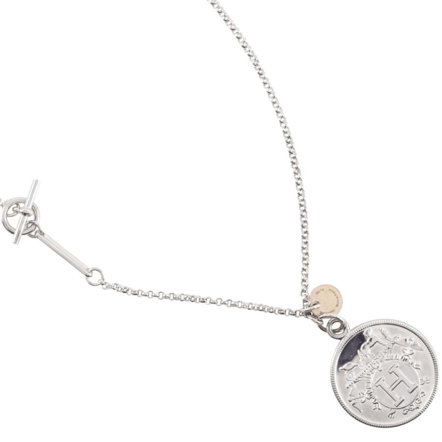 HERMES ネックレス HERMES（エルメス） エクスリブリスMM ネックレス シルバー925×K18YG