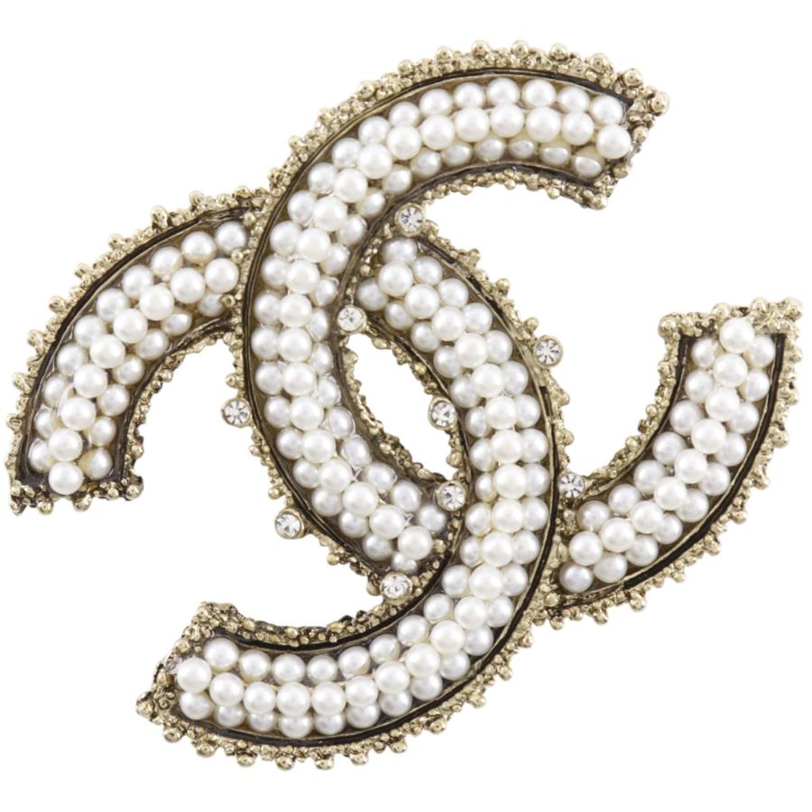 CHANEL（シャネル） ココマーク 13A ブローチ 金属製×フェイクパール