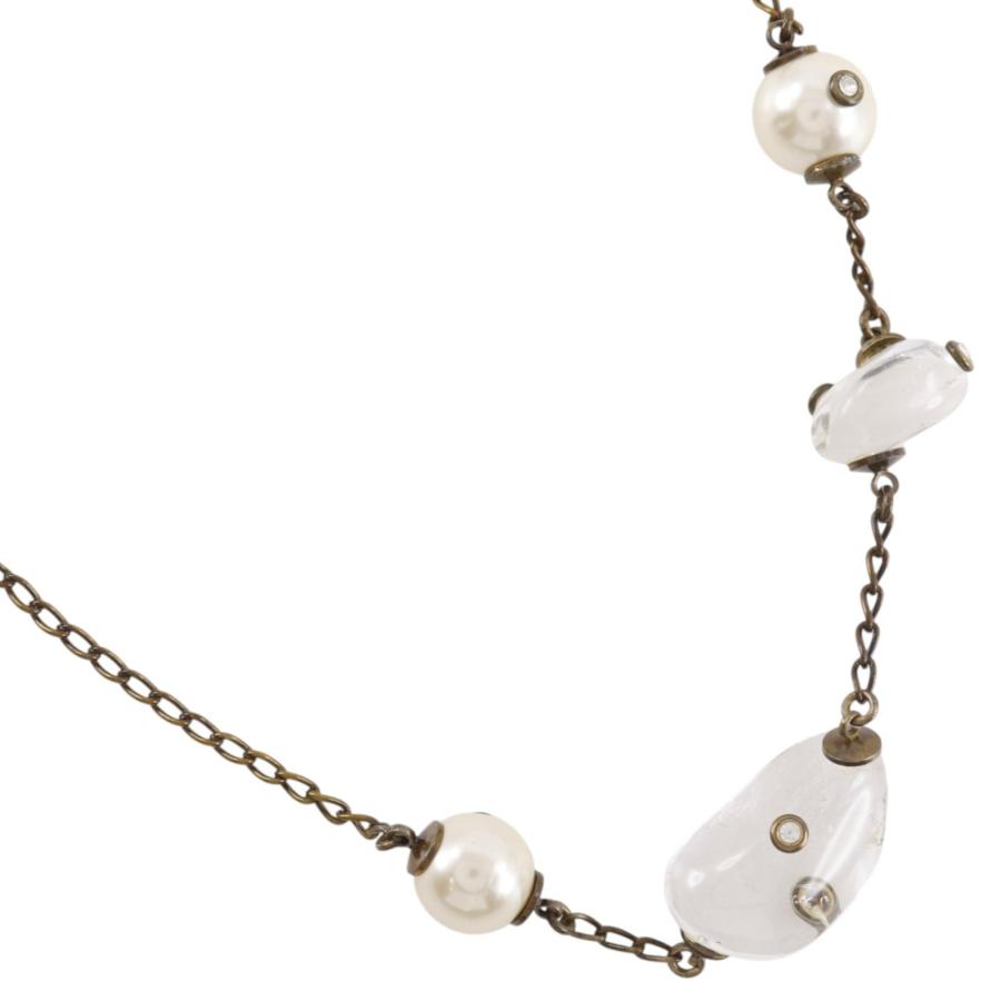 CHANEL シャネル ネックレス フェイクパール ターンロック 97 P GP CHANEL（シャネル） クリアストーン 97A ネックレス 金メッキ×フェイク
