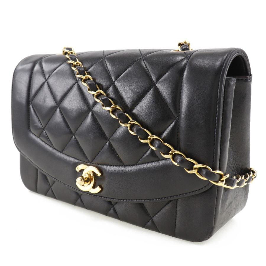 【CHANEL】シャネル チェーンショルダー ココマーク ダイアナ マトラッセ ラムスキン 黒 レディース ショルダーバッグ CHANEL（シャネル） チェーンショルダー ココマーク ダイアナ