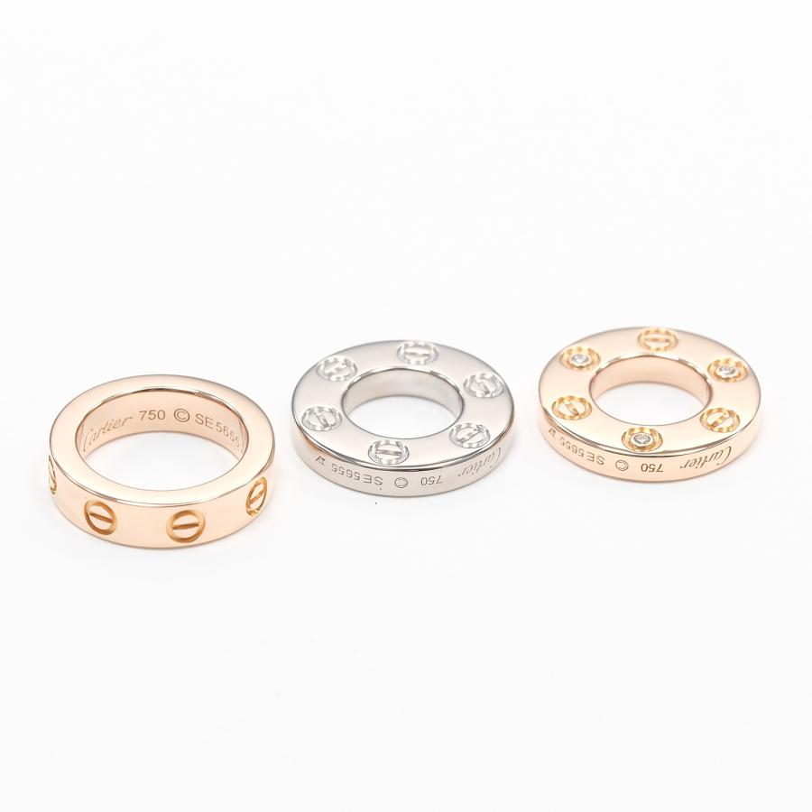 Cartier（カルティエ） ネックレス ラブ スリーフープ K18 PG WG