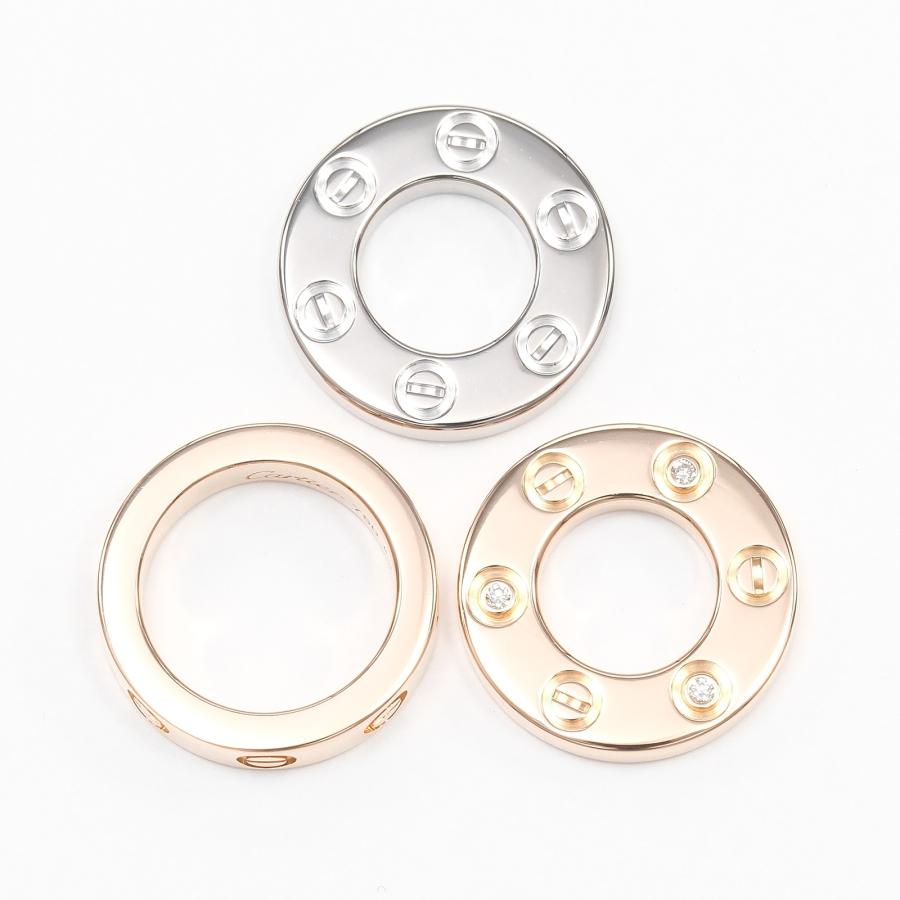 Cartier（カルティエ） ネックレス ラブ スリーフープ K18 PG WG