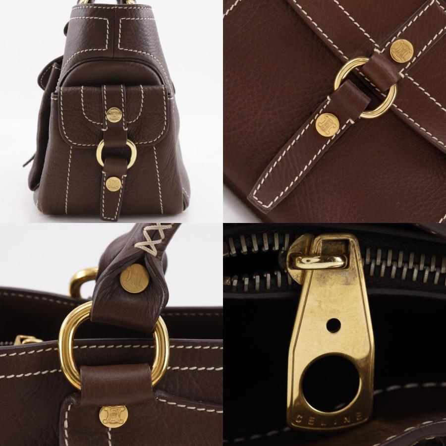 CELINE（セリーヌ） ブギーバック ハンドバッグ カーフ 茶 レディース
