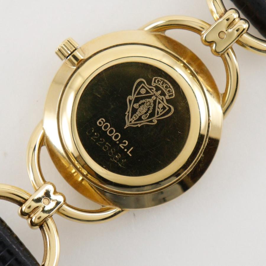 GUCCI（グッチ） 6000.2.L 腕時計 金メッキ×レザー レディース